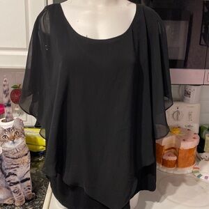 A womens AGB solid black party or dressy sleeveless plus size top 2x